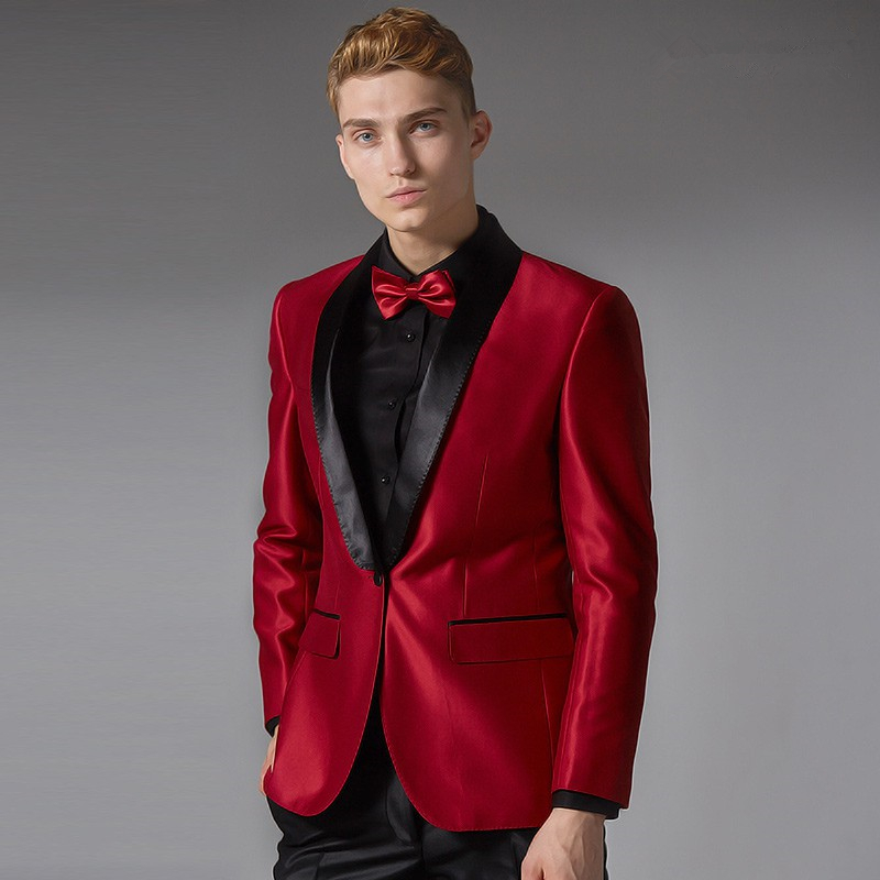 

Classic Jacquard Shawl Lapel Wedding Tuxedos Slim Fit Suits For Men Groomsmen Suit Two Pieces Prom Formal Suits (Jacket+Pants) 823, Same as image
