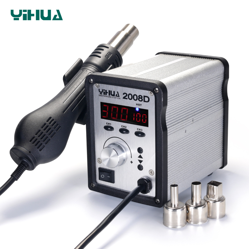

YIHUA 2008D Temperature Adjustable SMD Rework Station Hot-Air Soldering Station Free shipping