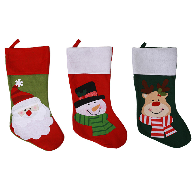 

New!1PC Christmas Stocking Christmas Gift Holders Santa Claus Holder Bags Home Party Decorations Supplies Kids Gifts