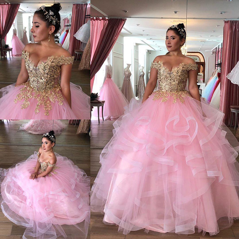 

Pink Lace Beaded Cheap Quinceanera Dresses Sweetheart Tiers Ball Gown Prom Gowns Tulle Evening Party Sweet 16 Dress, Orange