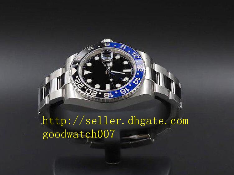 

box 2019 Mens Batman 40mm GMT 116710 116710LN 116710Blnr Ceramic Stainless Steel Asia 2813 Movement Automatic Mens Watches, Slivery;black