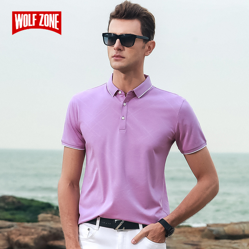 

Brand Summer New Shirt Men High Quality Mens clothing Cotton Short Sleeve t shirt Breathable Solid Color Man polos Shirts, Blue