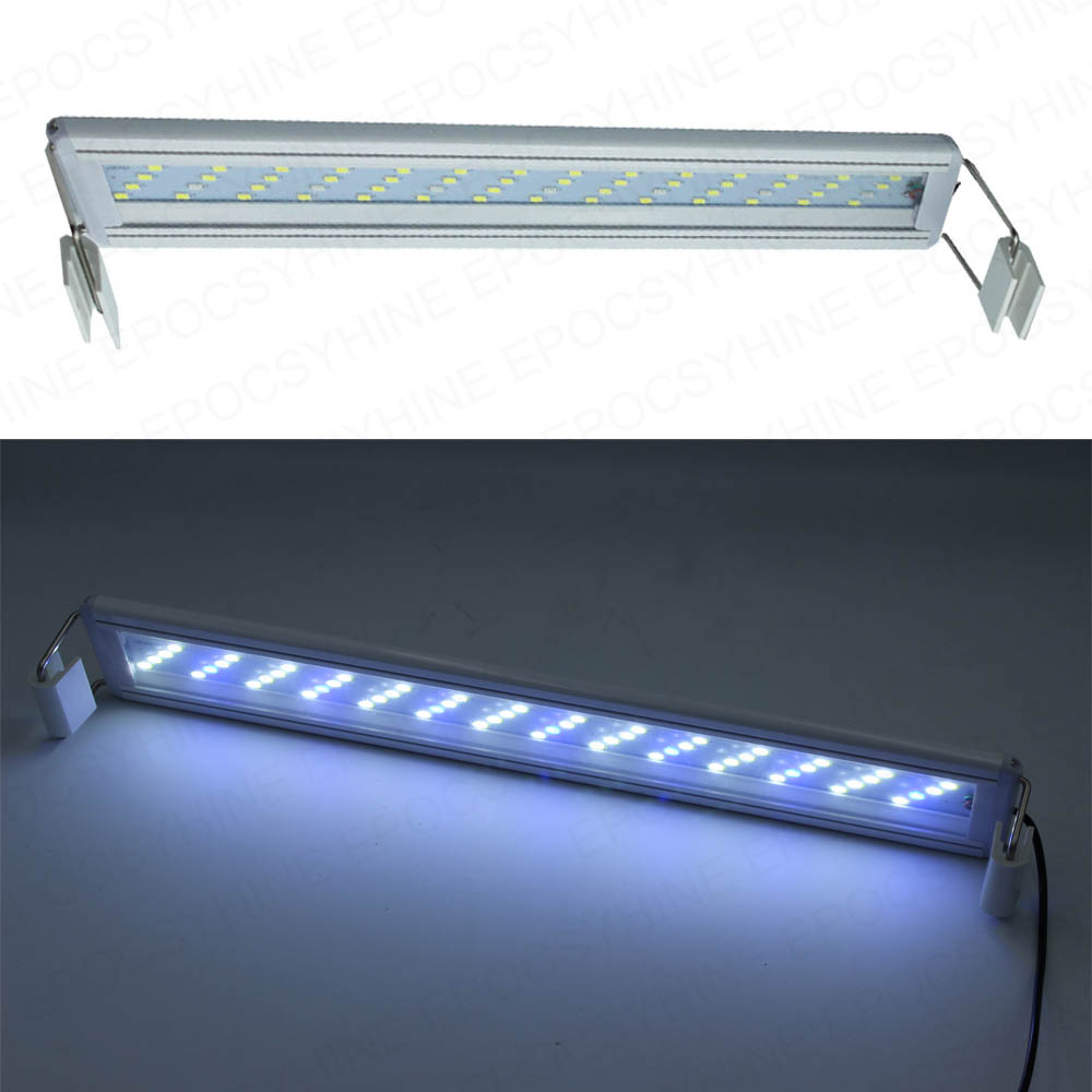 

Super Slim Aquarium LED Lighting 18-58cm High Quality Fish Tank Lamp with Extendable stand bracket white blue color