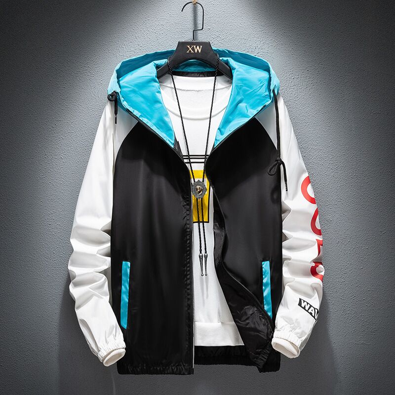 

New products will be launched in 2020Spring and autumn men' jackets hooded jackets fashion hooded coats men' casual slim print, White