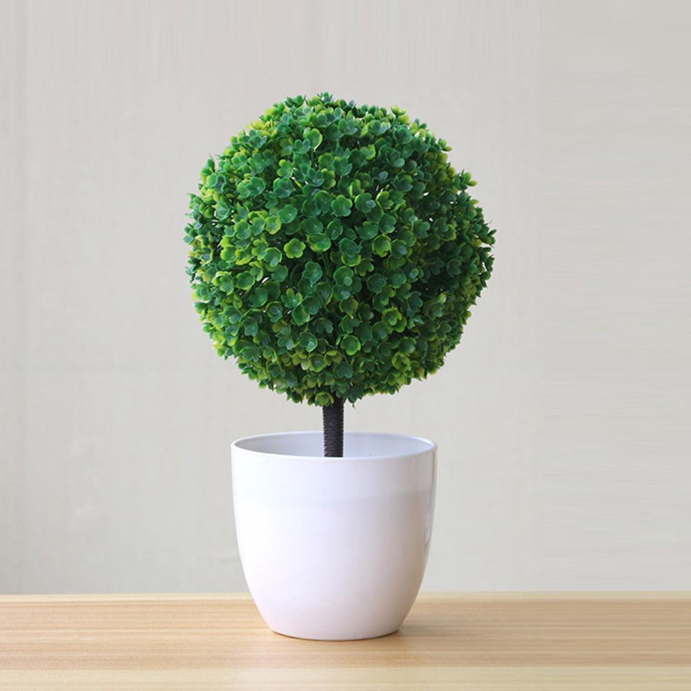 

Artificial Potted Ornament Topiary Ball Shape Bonsai Fake Plant Home Decoration Home Decor, Yellow