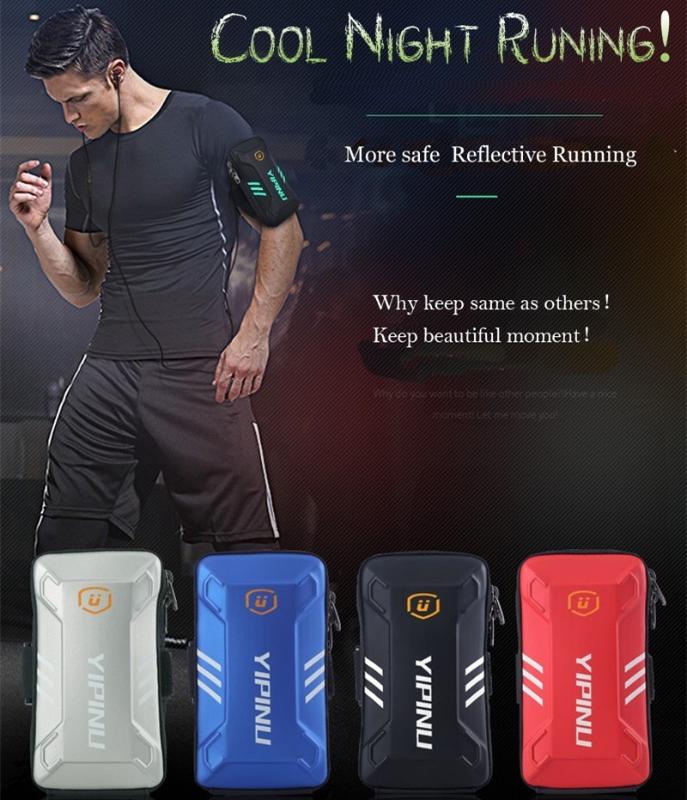 

Under arm bag Waterproof Hard shell Trail Running Phone Storage Men Women Gym Fitness Outdoor Sport Reflective Travel Mini Small, Large-red