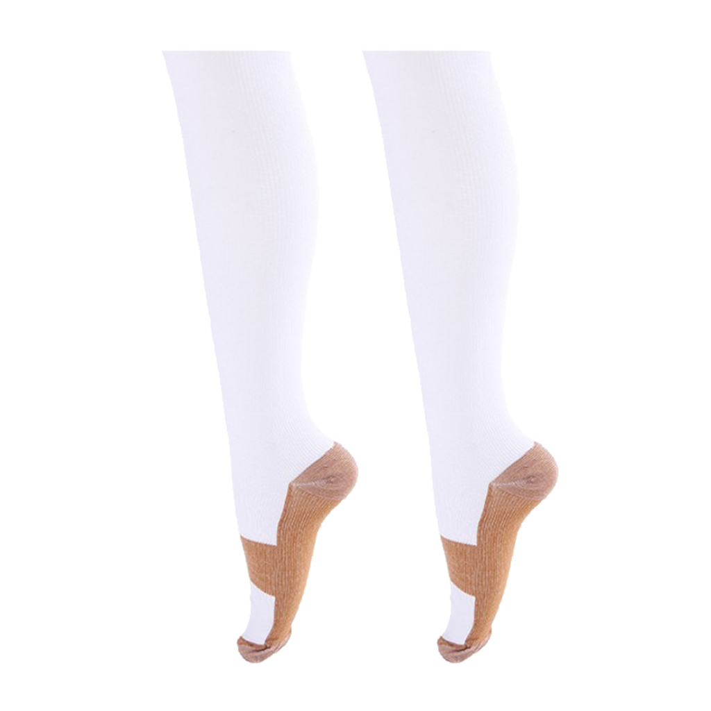 

pair of compression socks, knee compression stockings for men and women, Black;white
