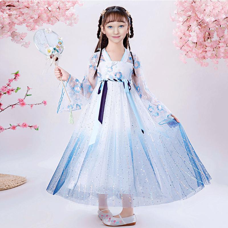 

Chinese Hanfu Dress Girl Summer Clothes Chinese Traditional Costume Cospaly Princess Dress For Girl Deguisement Princesse Fille, 02