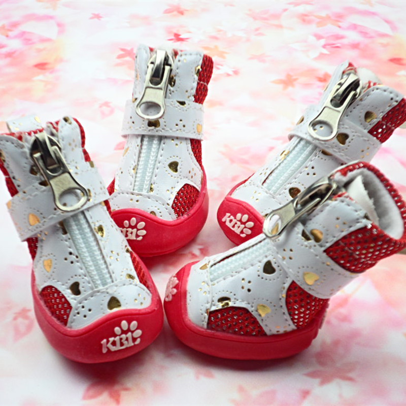 

Pet Shoes For Dogs Small Dog Shoes Meshed Breathab PU Boots Autumn And Winter Cat Waterproof Pink Red Black Purple
