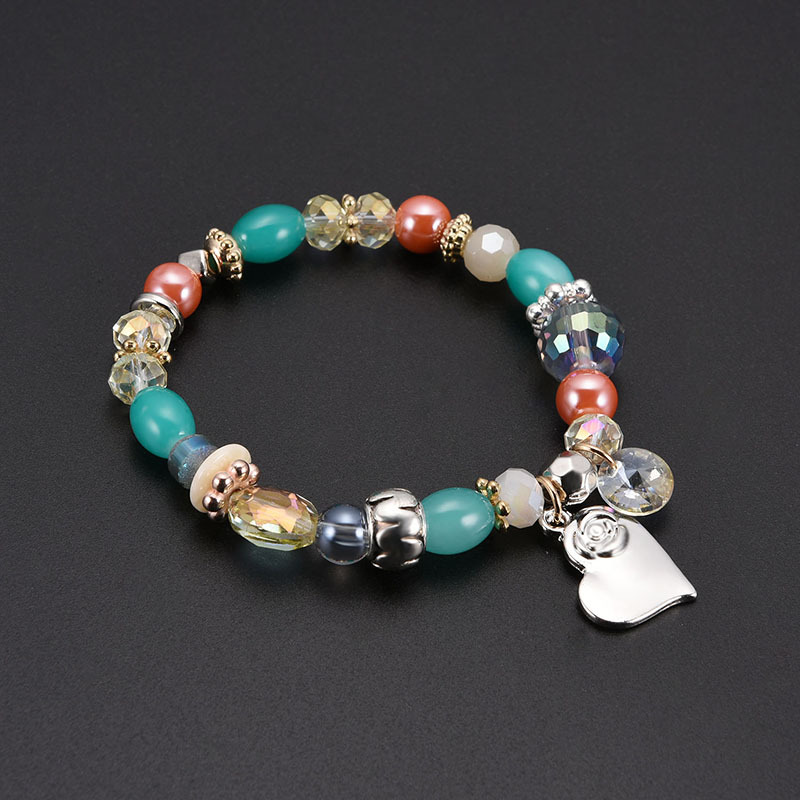 

New Trendy Creative Design Luxury Summer Beach Beads Strands Bracelet Natural Green Black Pink Stone Bracelets