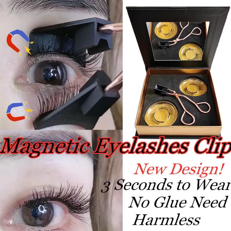 

1Set Magnetic Eyelashes Applicator Clip Need Easy Apply Eyelashes Handmade Reusable Dual Magnets Eyelash Extension No Glue Set