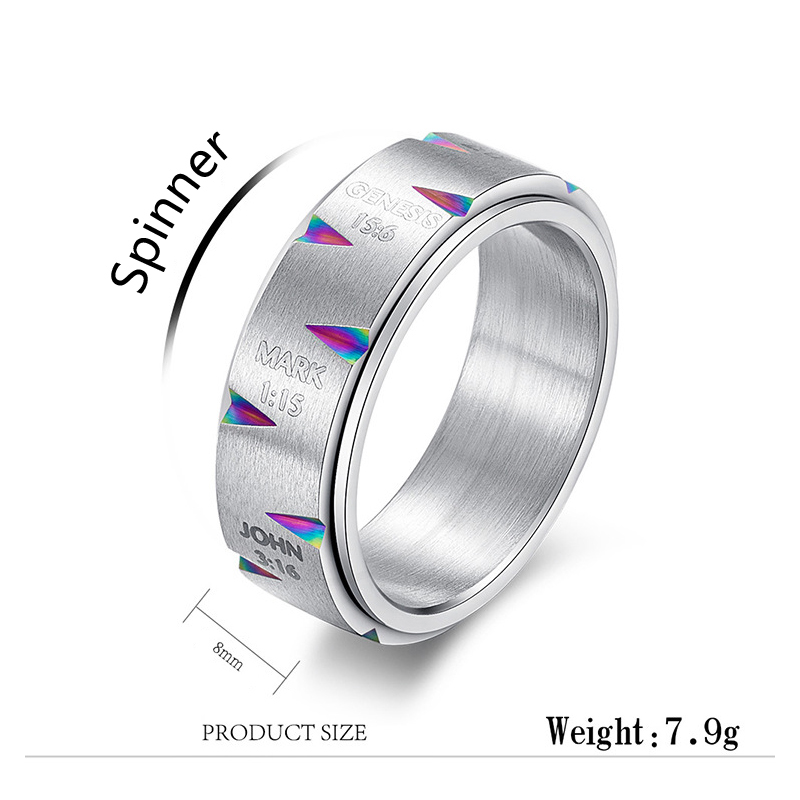 

Punk Rock Men Ring Titanium Steel Rotatable Christ Jesus Religious Ring for Men European Fashion style Jewelry anel masculino