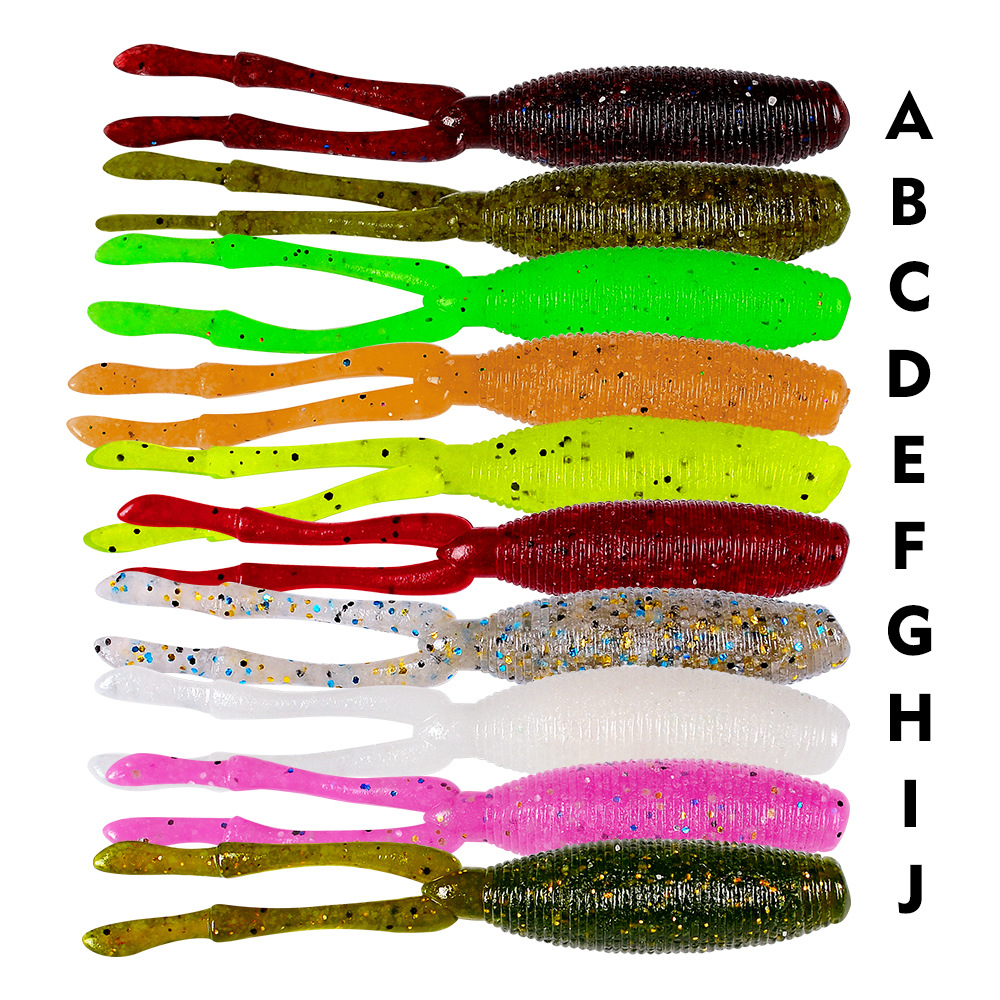 

10Pcs/Set Long Tail Grubs 90mm Two legs Soft Lure Long lag Fishing Lure Fish Baits