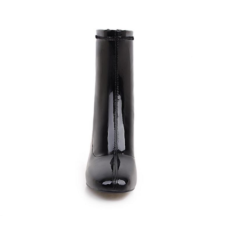 Vente chaude-bottes pour femmes bout rond bottines pour femmes automne diamant clair talon épais talons hauts chaussures bottes de pluie femmes h