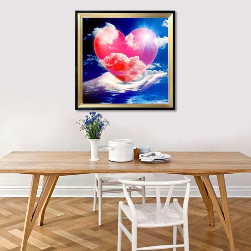 

KADISCHE 5d Diamond Painting Full Drill Heart New Arrival Diamond Embroidery Blue sky and white clouds Decorations For Home