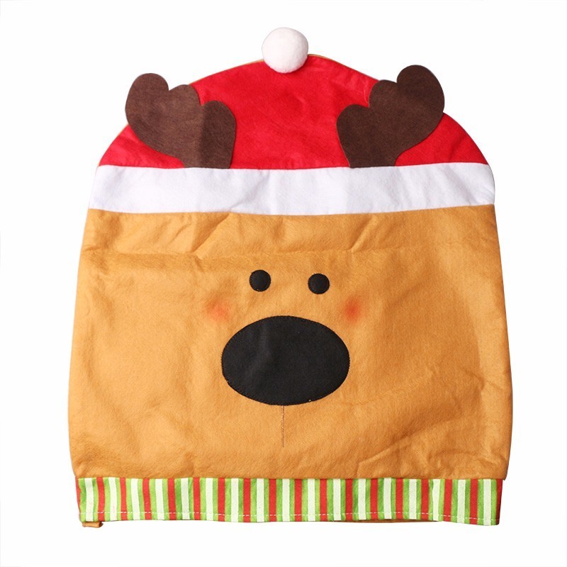 

Santa Claus Cap Chair Covers Snowman Christmas Decorations For Home Dinner Table Chair Back Cover Cute Merry Christmas 2019