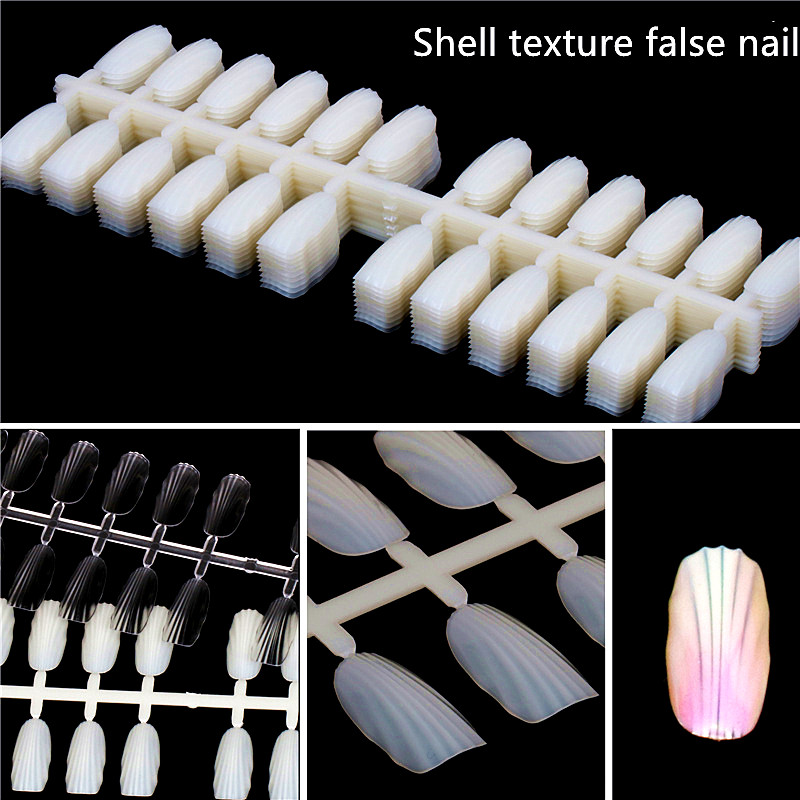 

2 Color New Manicure Decoration ornament Shell pattern Nail slice 240 pcs/pack natural or transparentshell pattern False nails, 48pcs transparent