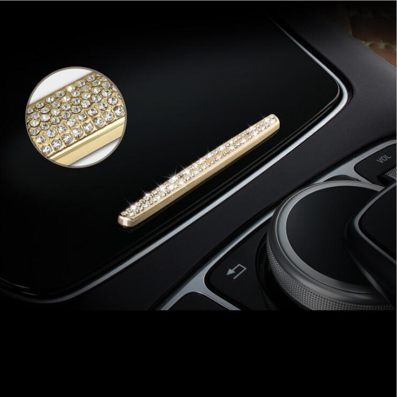 

Car Center Console Gear Shift Box Sequin Water Cup Holder Cover Trim strip for Mercedes Benz C E S class GLC W205 W213