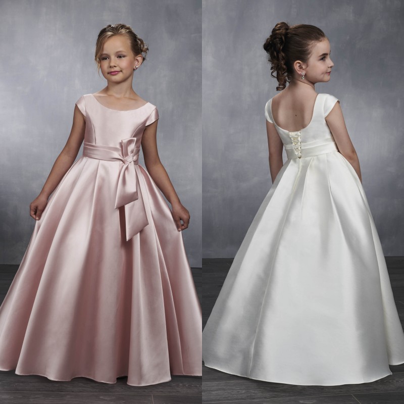 satin flower girl sash with back bow