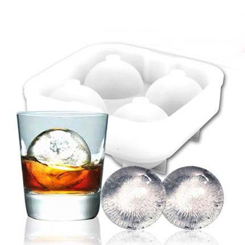 

High quality Ice Balls Maker Utensils Gadgets Mold 4 Cell Whiskey Cocktail Premium Round Spheres Bar Kitchen Party Tools Tray Cube