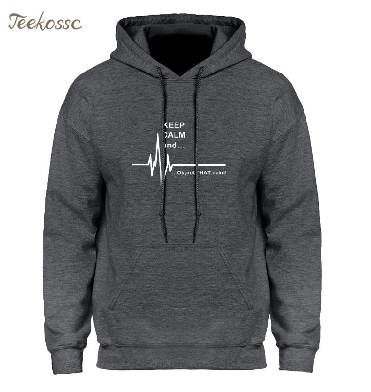 

Keep Calm and...Not That Calm Hoodie Men EKG Heart Rate Paramedic Hoodies Mens 2020 Winter Autumn Funny Hooded Sweatshirt, Black