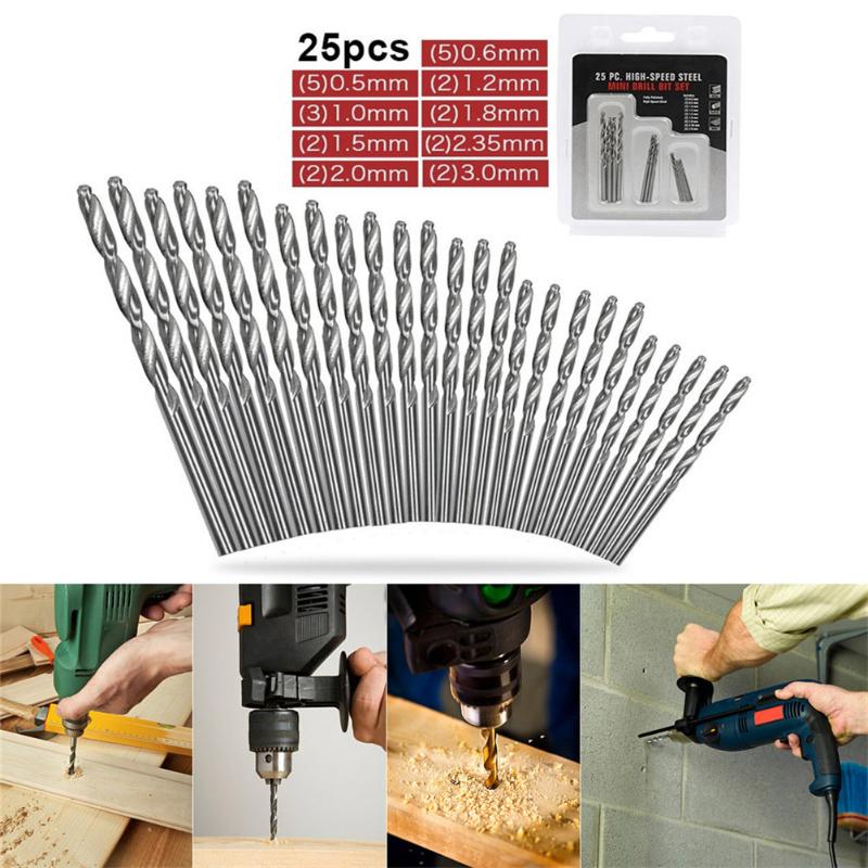 

10pcs/25pcs Drill Bit Micro HSS Twist Drilling Bits Straight Shank Electrical Metal/Wood/Plastic Drill Bit Set Tools