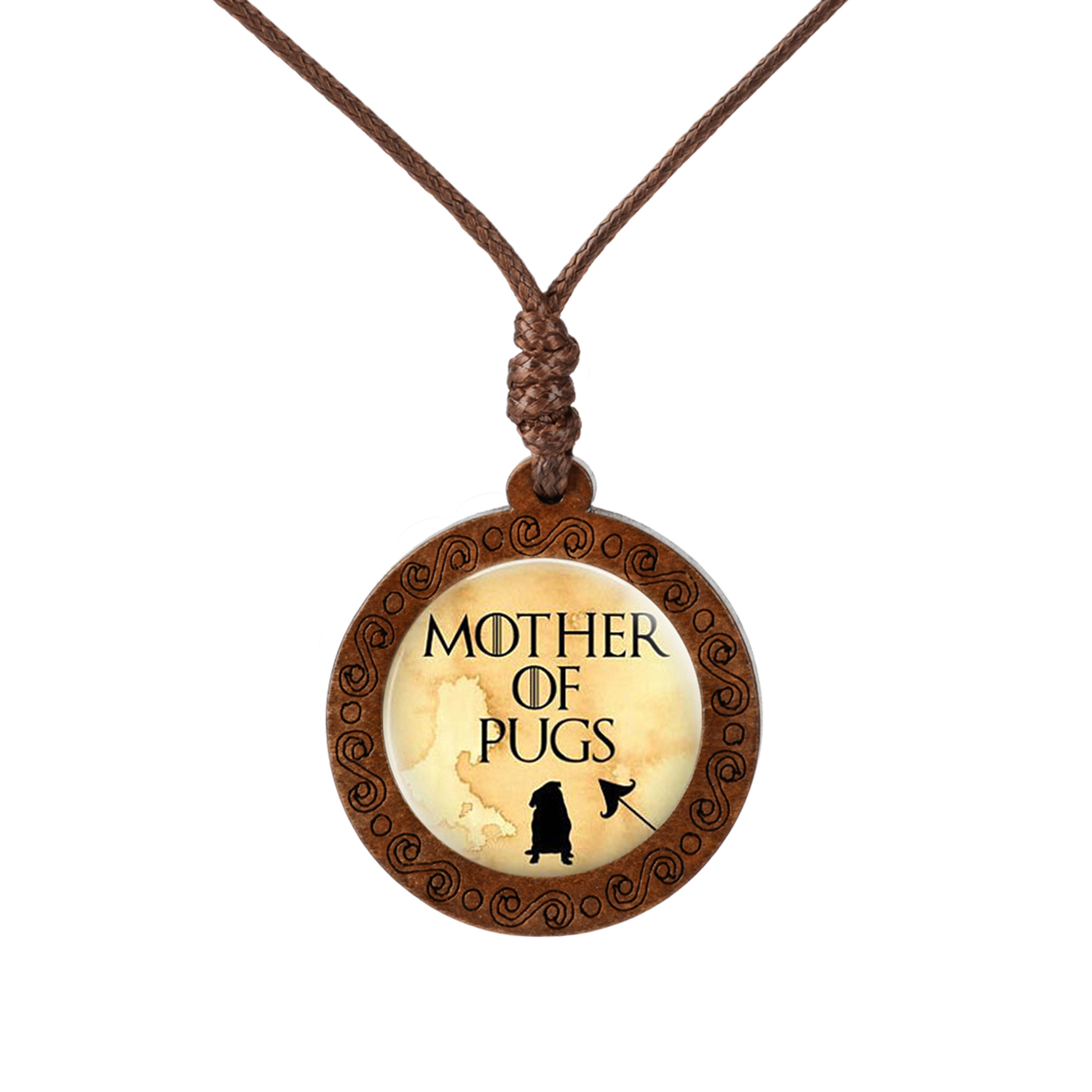 

Fashion Necklace In The Form Of Dachshund, Dog Paw, Glass Cabochon, Wooden Necklace, Creative Accessories For Women, Gift For Animal Lovers