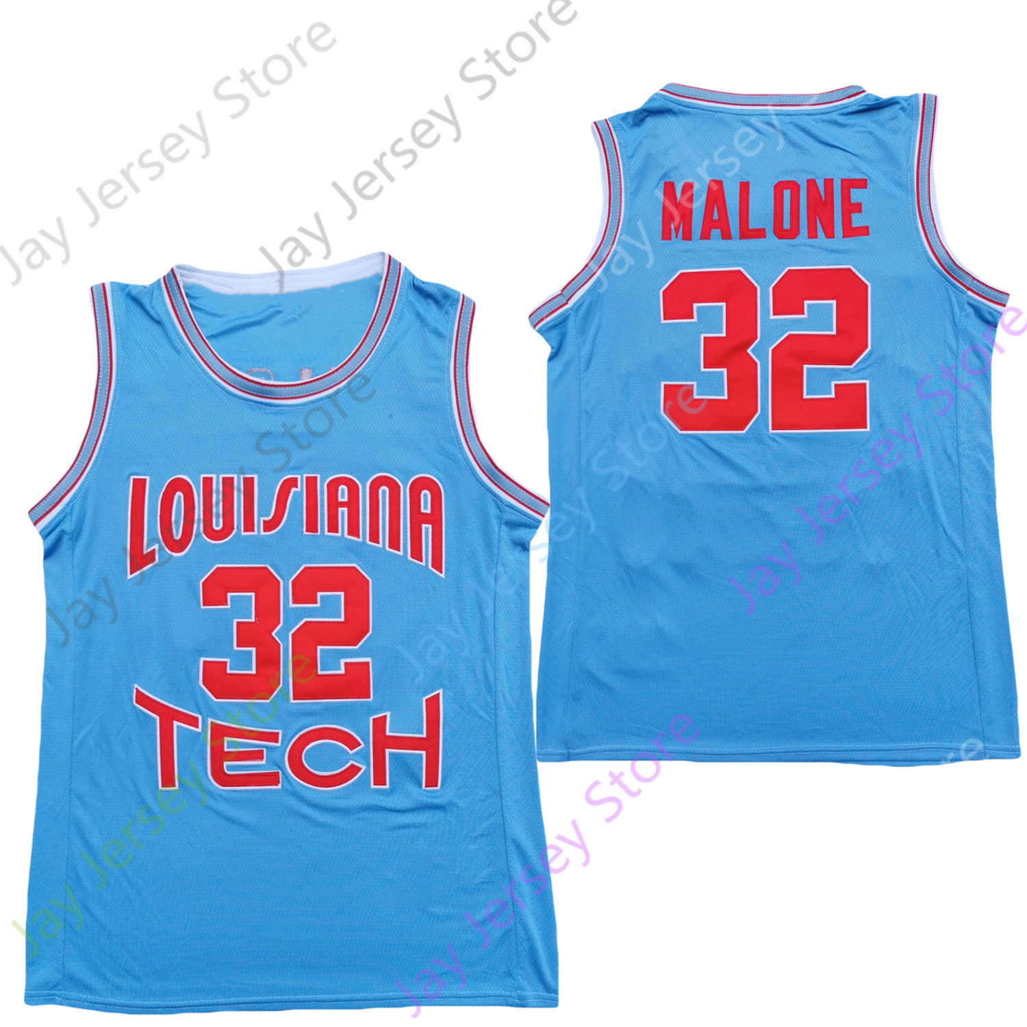 

2022 New NCAA Louisiana Tech Bulldogs Jersey 32 Malone College Basketball Jerseys Size Youth Adult, Blue