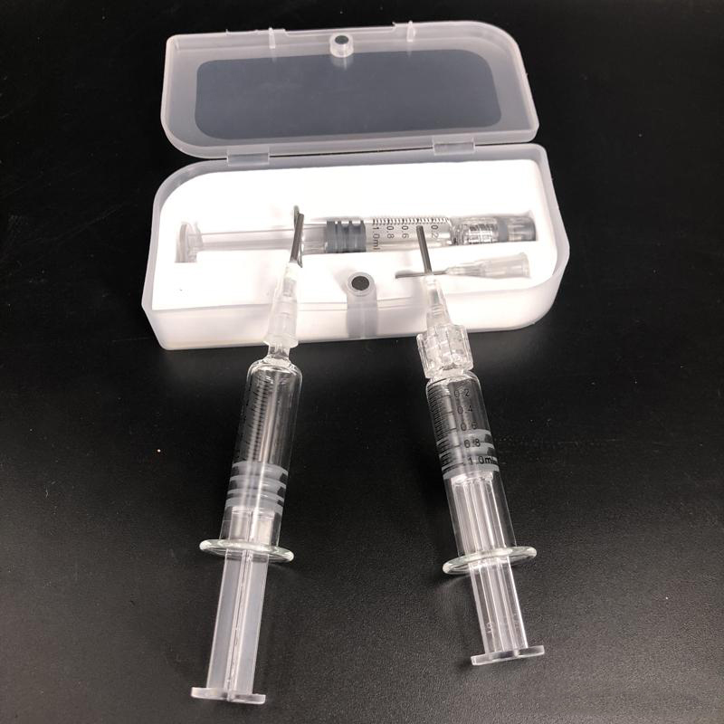 

Luer lock Head vaporizer pen injuector 1ml Glass syringes with measurement mark disposable vape pen atomizer concentrete oil filling