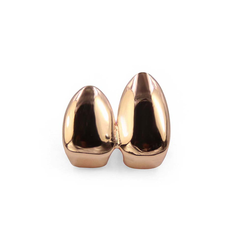 

Gold-plated Two Canine Gold Teeth Grillz Tooth Mouth Punk Teeth Caps Cosplay Rapper Party Jewelry