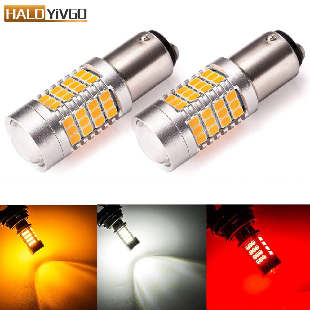 

2Pcs 1157 2057 2357 7528 BAY15D LED Light Bulbs Extremely Bright 30W 54-SMD For Car Turn Signal Brake Lights White Red Yellow, As pic
