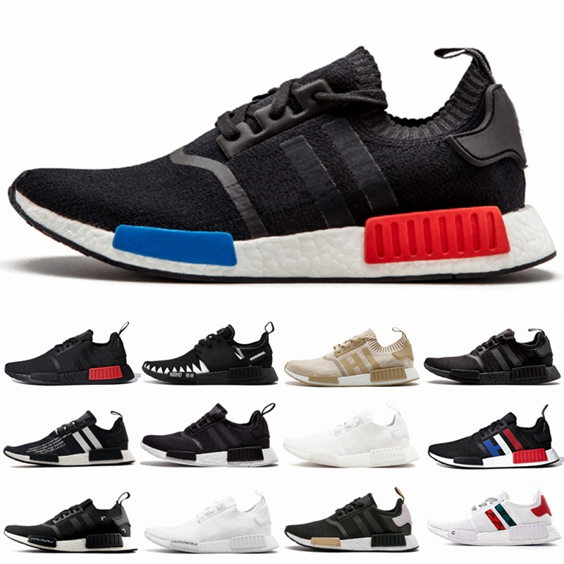 

NMD R1 Runner atmos Bred Running Shoes Nbhd Primeknit Tri-Color OG Classic Men Women Japan Triple Black white Thunder Sports Sneakers 36-45