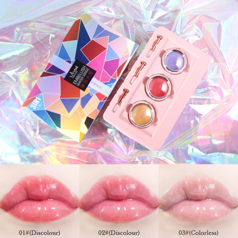 

3pcs Lip Sleeping Mask Set Lips Smooth Fine Lines Moisturizing Brighten Lip Tone Mask Cream With Brush-s