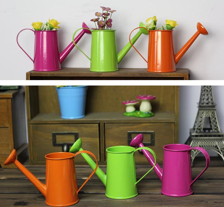 

Free Shipping Metal Favor Pail Mini Small Watering can bucket flower metal decorative water cans party pails SN2874