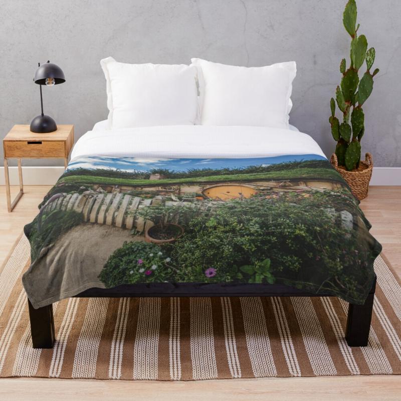 

Hobbiton The Shire Throw Blanket Soft Sherpa Blanket Bed Sheet Single Knee Office Nap