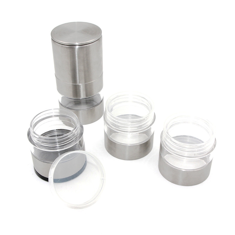 

Free Shipping Outdoor BBQ Picnic Camping Portable Stainless Steel Spice Jars Sauce Condiment Bottles Containers With Storage Bag