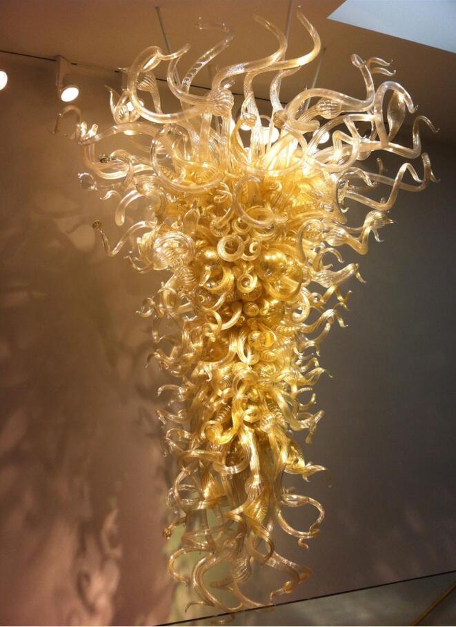 Beige Colours Hand Blown Glass Chandeliers Lamps Customized Size 110-240V LED Light Italy Styles Murano Art Decor-image-518783941