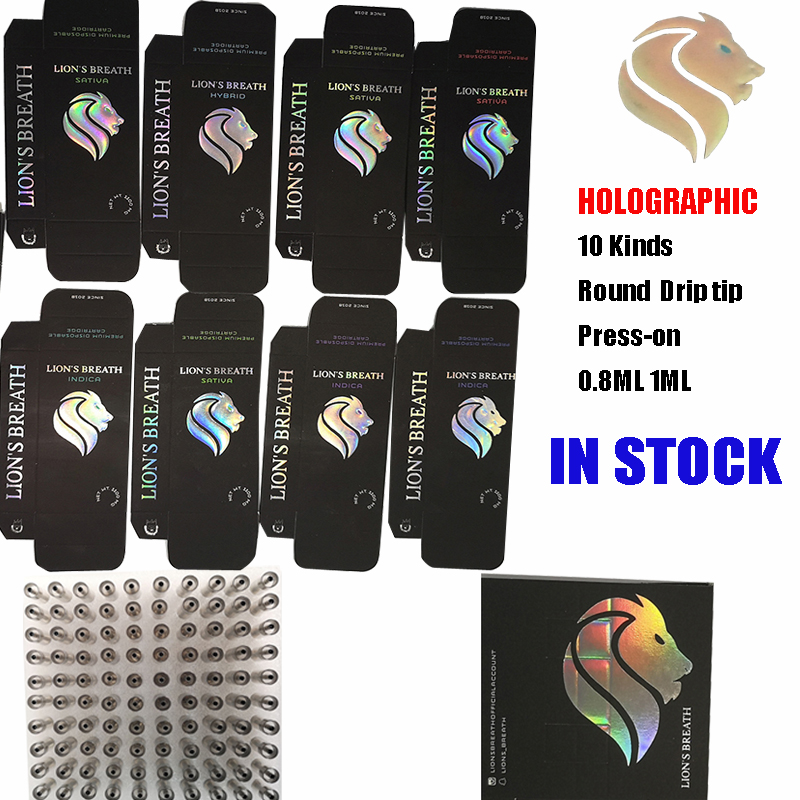 

Lions Breath Ceramic Vape Cartridge Packaging Empty Vape Pen 510 Thread Cartridges E Cigarettes Vape Carts 0.8ML 1ML Thick Oil Atomizer