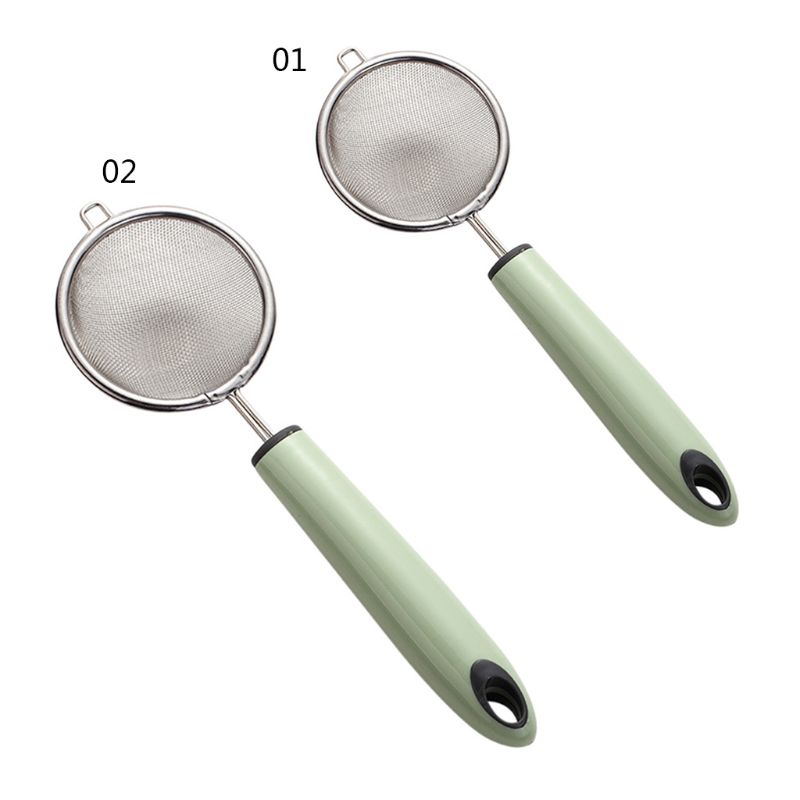 

Stainless Steel Fine High density Mesh Sieve Oil Strainer Colander Flour Sifter Filter Long handle clean sanitary