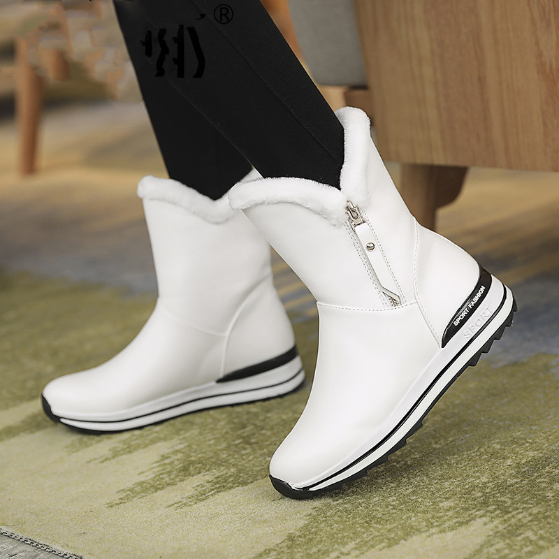 

Newest Women Autumn Winter Snow Boots Wedges High Heels Bowtie Party Shoes Woman Cute Platforms High Mid-calf Boots, Blue