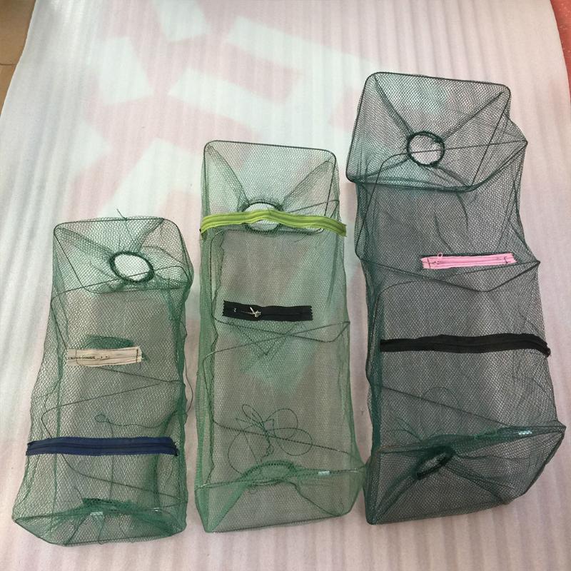 

Random Color Mesh Crab Fishing Net Crayfish Lobster Shrimp Prawn Hand Trap Foldable Fishing Network Trap Cage