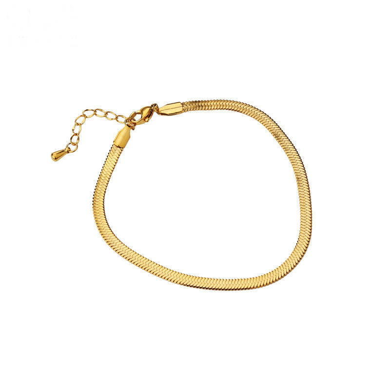 

High Quality Stainless Steel Snake Link Chain Bracelet Flat Blade Bracelet for Women Punk Simple Charm Gold Silver Color Jewelry