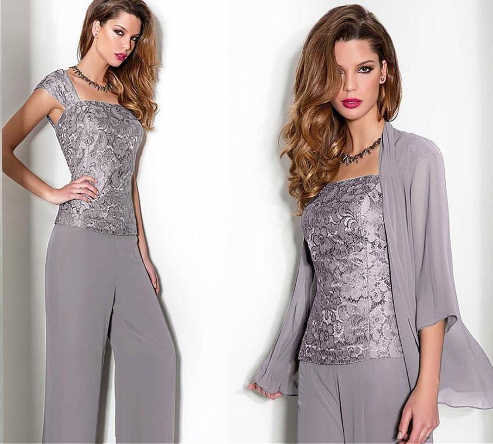 mother of the bride chiffon trouser suits