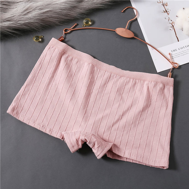 

Fashion Cotton Panties Sexy Boyshorts Breathable Safety Pants Pure Color Women Underwear Woman Panties Boy Shorts for Female, Pink