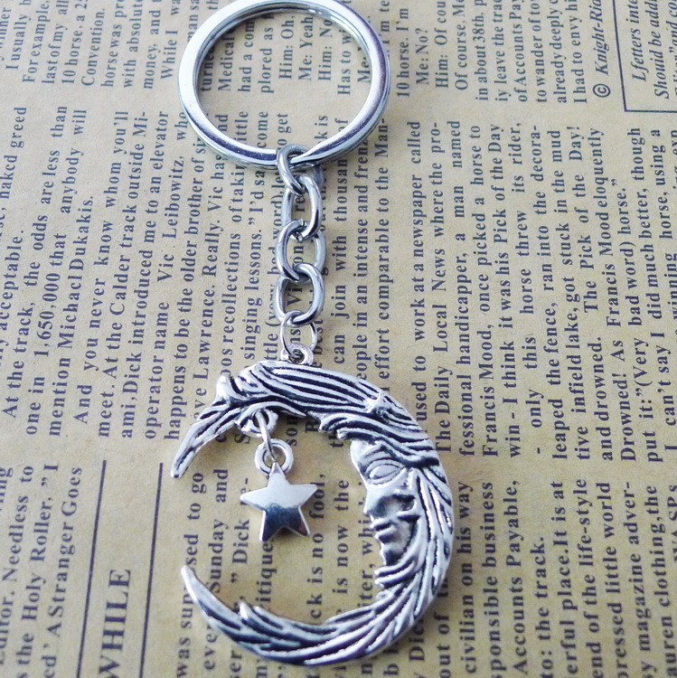 

Alloy Moon Stars Key Pendant Buckle Ancient Silver Ornaments Parts