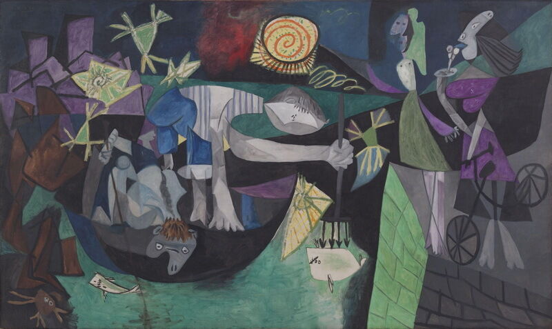

Pablo Picasso Night Fishing at Antibes Home Decor Handpainted &HD Print Oil Painting On Canvas Wall Art Canvas Pictures 191113