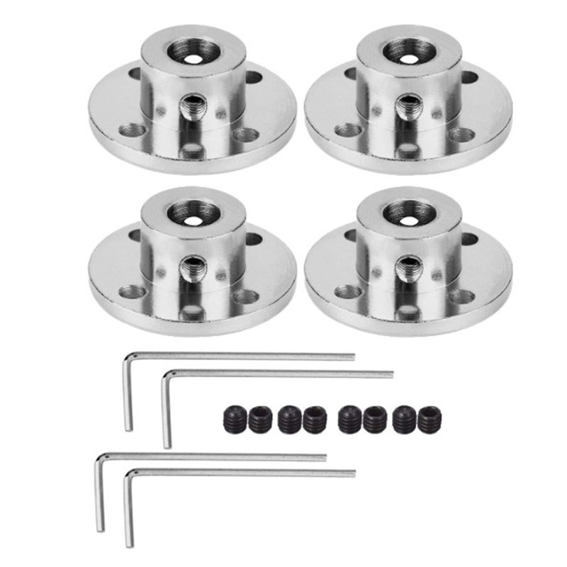 Rigid Guide Model Coupler Accessory Shaft Axis Fittings for DIY RC Model Motors 4Pcs 6mm Flange Coupling Connector