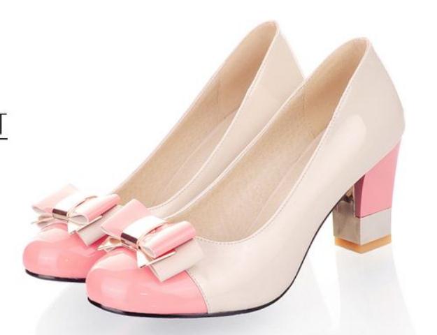 

2019 Women's shoes in Spring and Autumn with New style High heel Coarse heel round head bowknot@1007, Black