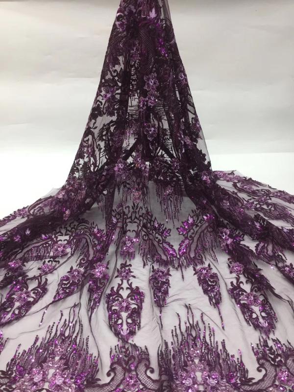 

High-end precision embroidery thread dress large flower sequin embroidery French mesh banquet evening dress skirt design