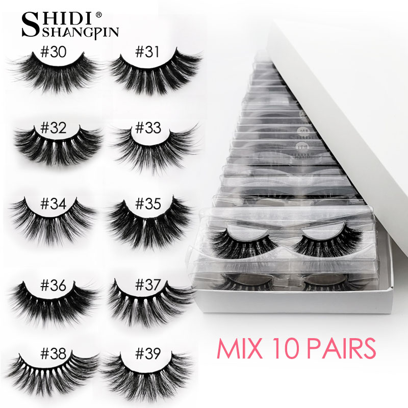 

SHIDISHANGPIN 10 pairs mink eyelashes bulk wholesale natural long false eyelashes extension 3d lashes book fluffy faux cilios